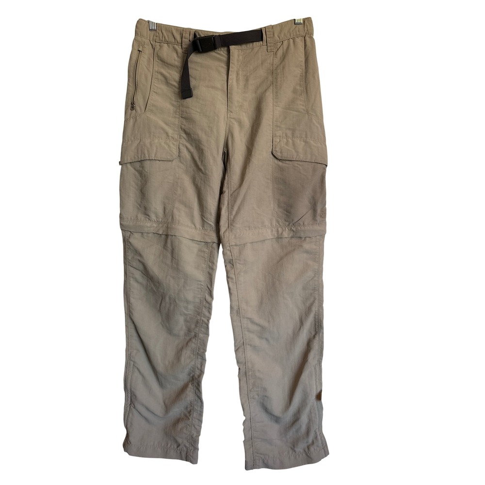 The North Face Mens M M Convertible Zip Off Cargo Pants‎ Khaki Belted